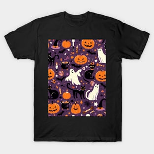 Retro Halloween Pattern T-Shirt